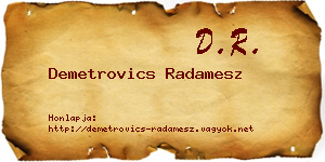 Demetrovics Radamesz névjegykártya
